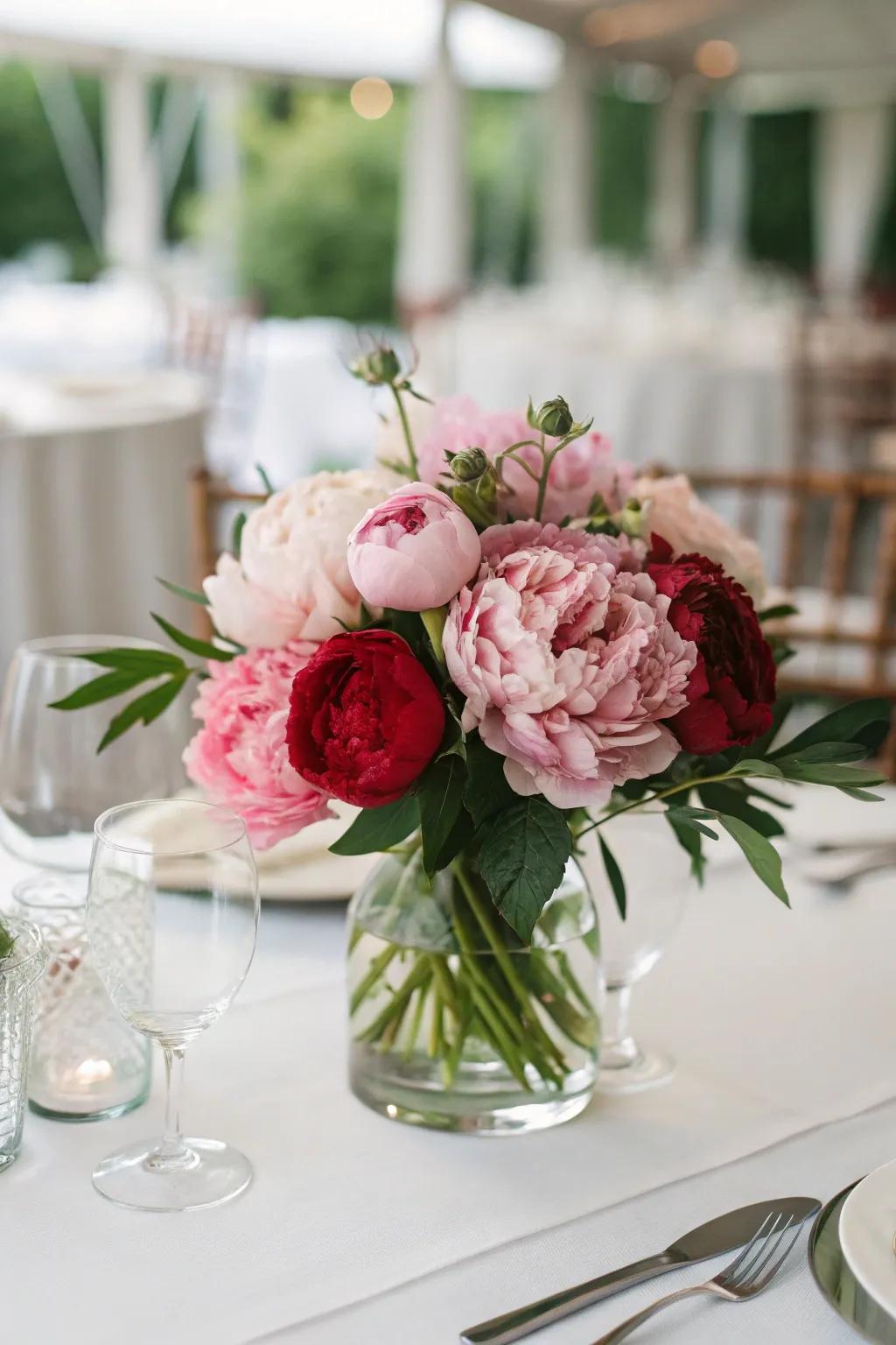 Elegant floral display in a glass container, ideal for adding a touch of luxury to your home.