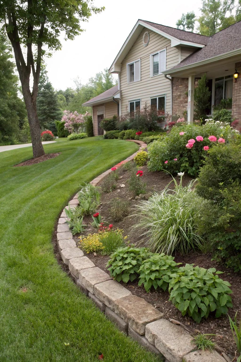 Curved lines bring a fluid, natural look to your berm's design.