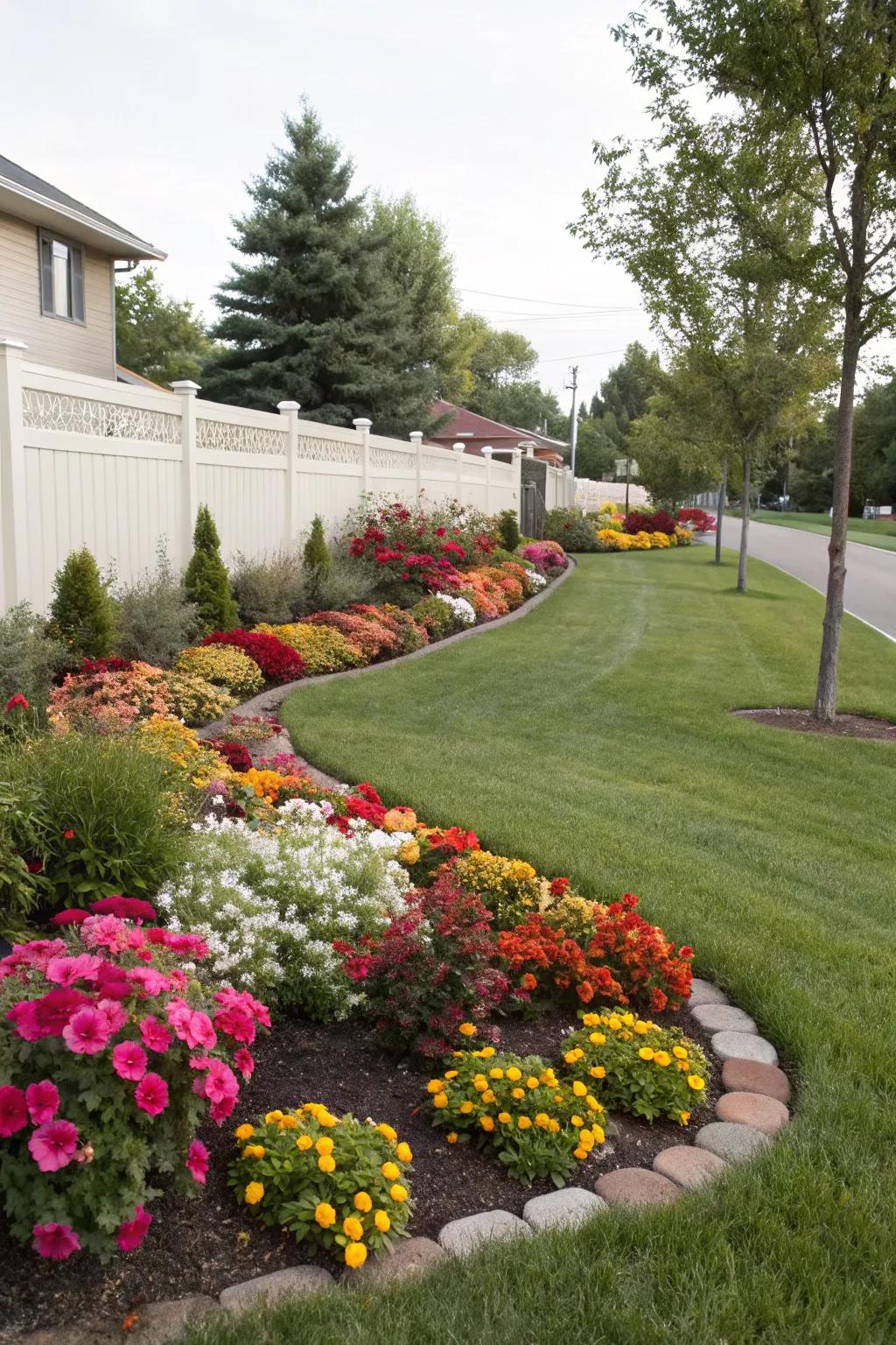Flower beds can transform your front yard into a lively showcase of nature's splendor.