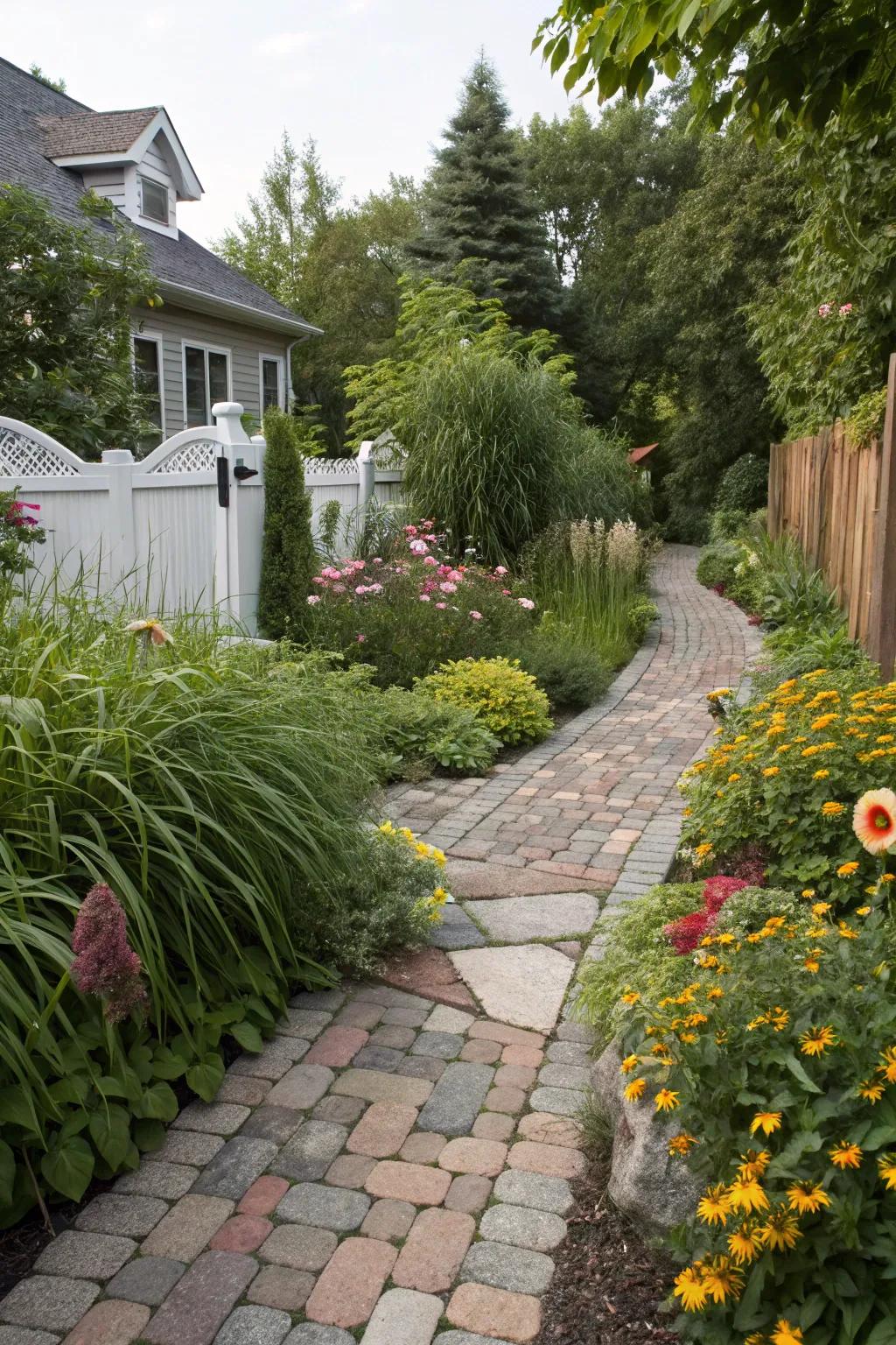 Combining materials adds character and depth to your walkways.