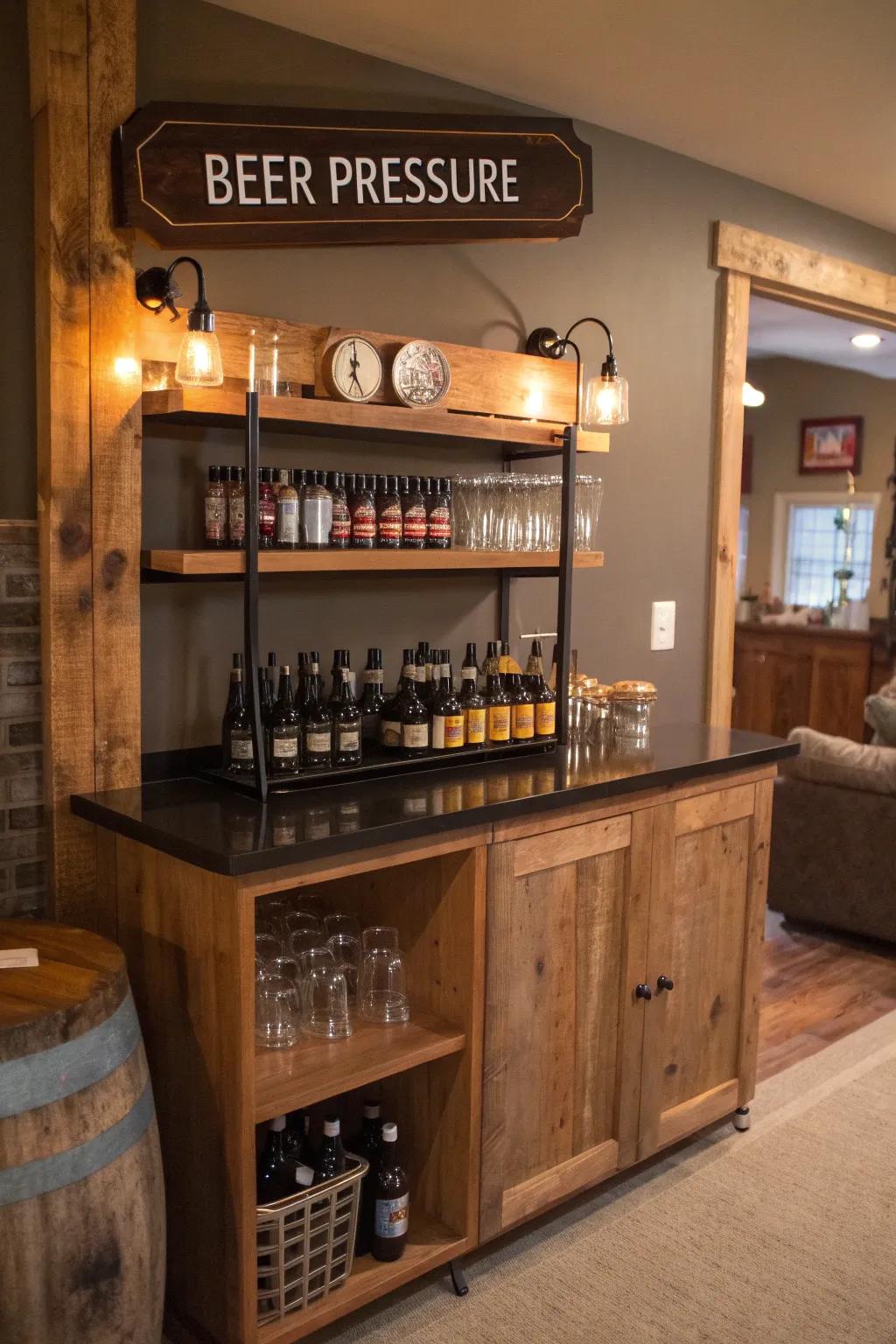 Encouraging friendly persuasion over a cold one.