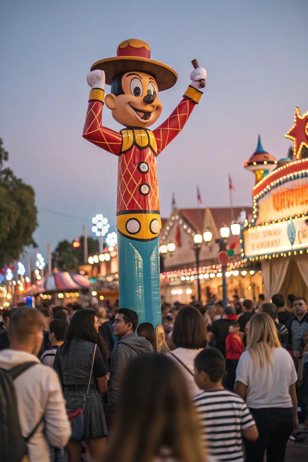 Animated figures on totems spark joy and nostalgia.