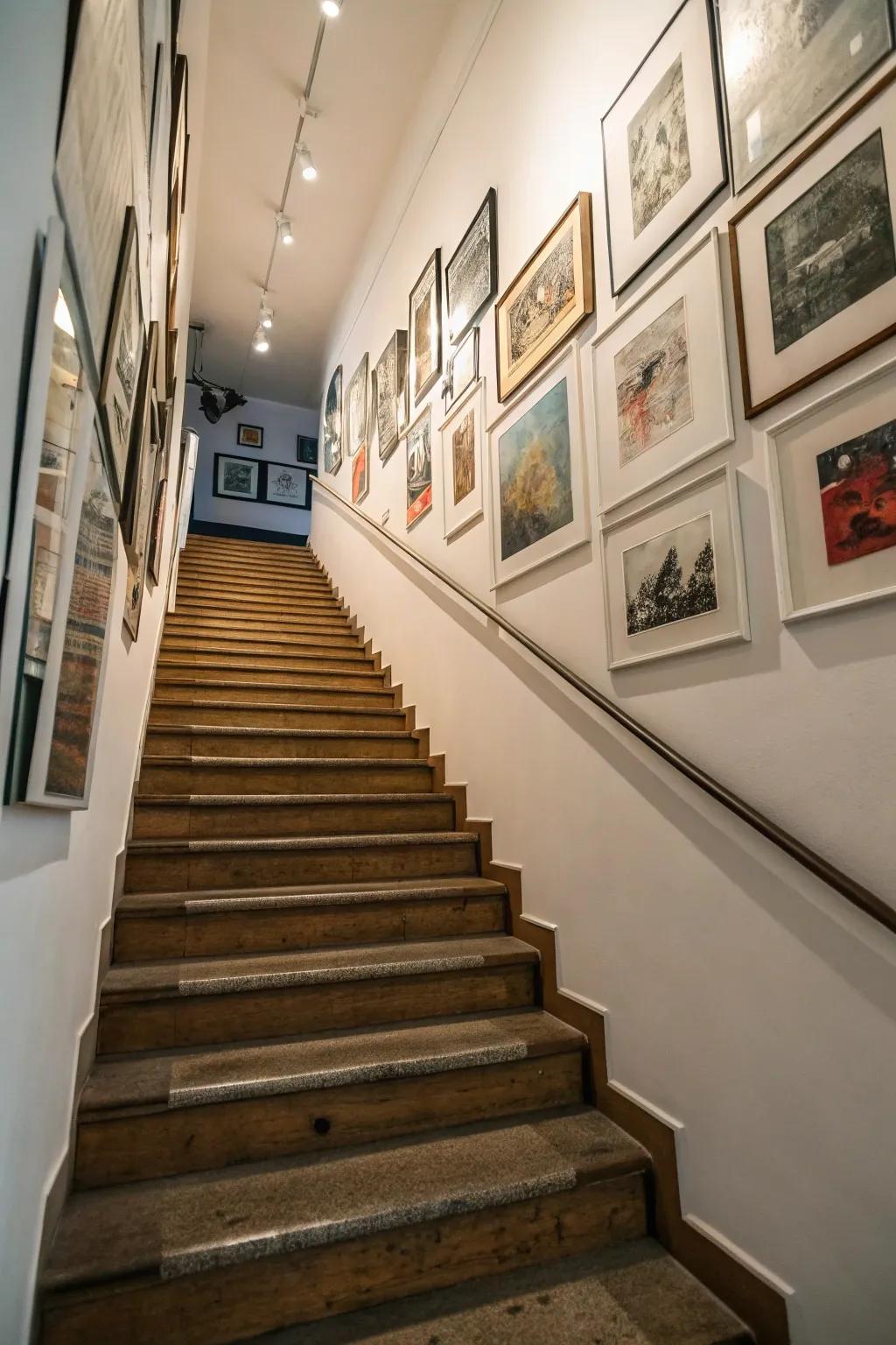 Ideal positioning enhances the stairway's visual rhythm.