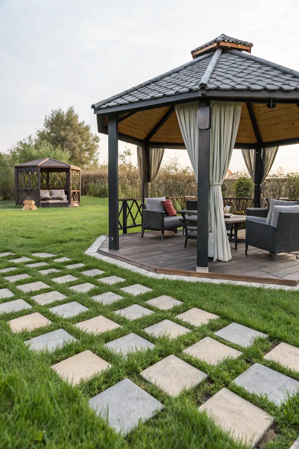 Interlocking deck tiles offer a sleek and adaptable flooring option.