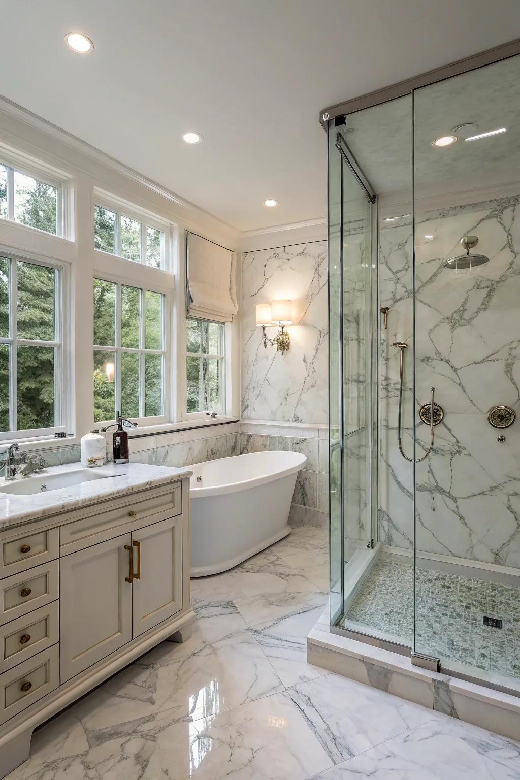 Stone and glass come together for a hint of elegance.