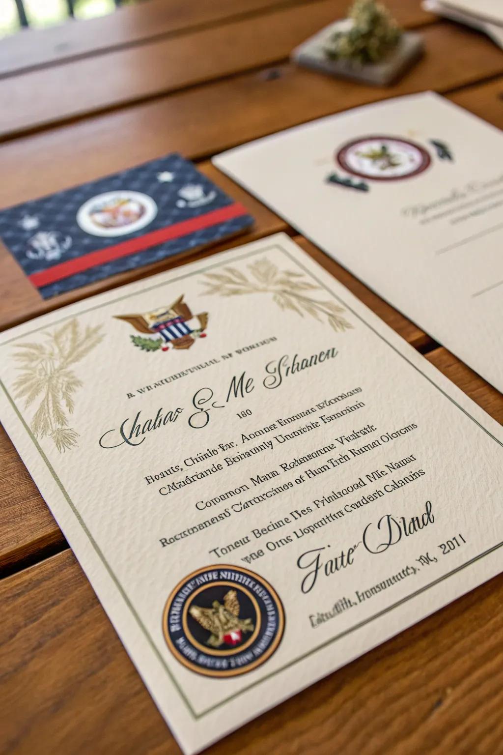 Bespoke invitations bring a unique personal touch.