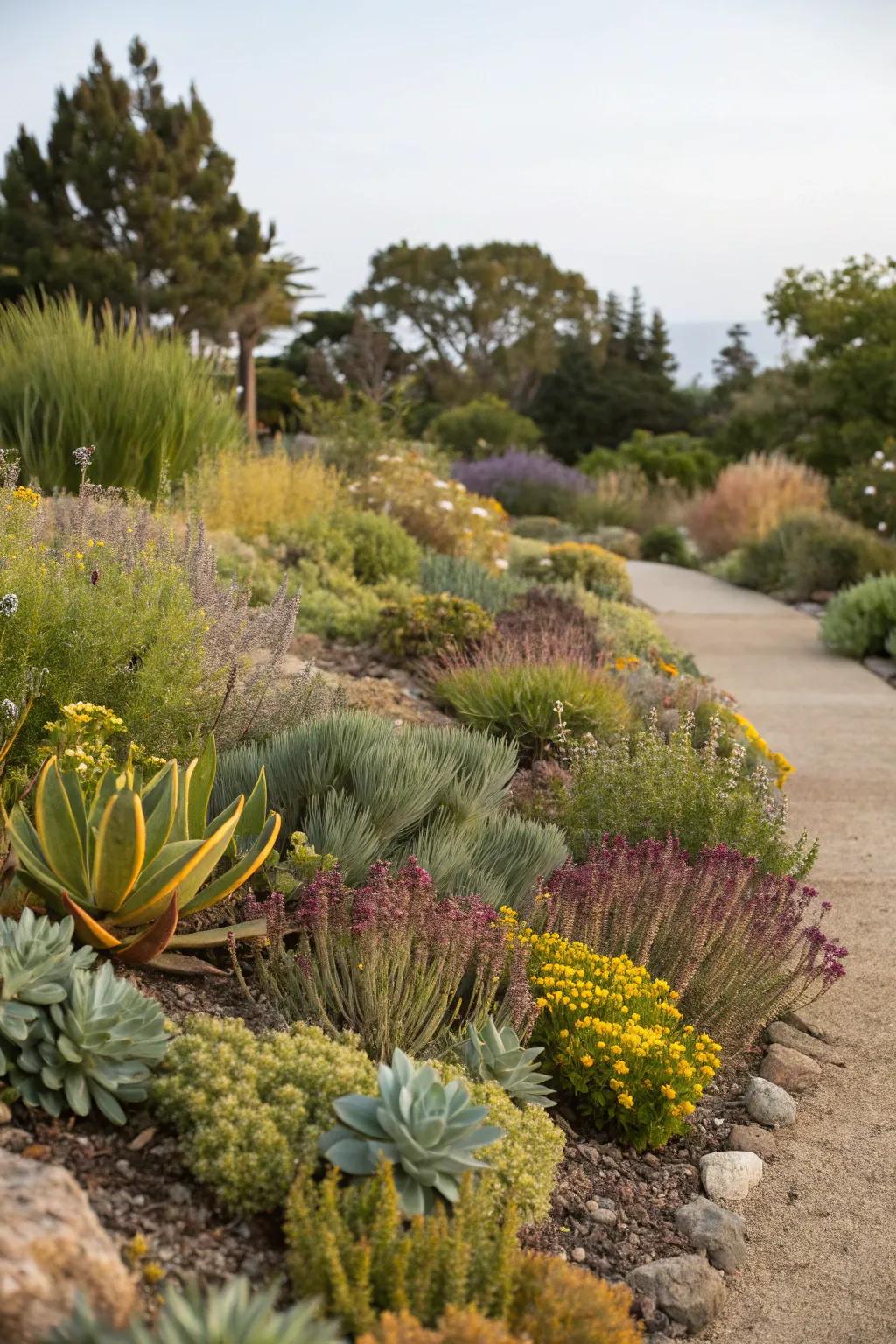 Drought-tolerant plants supply charm with minimum water use.