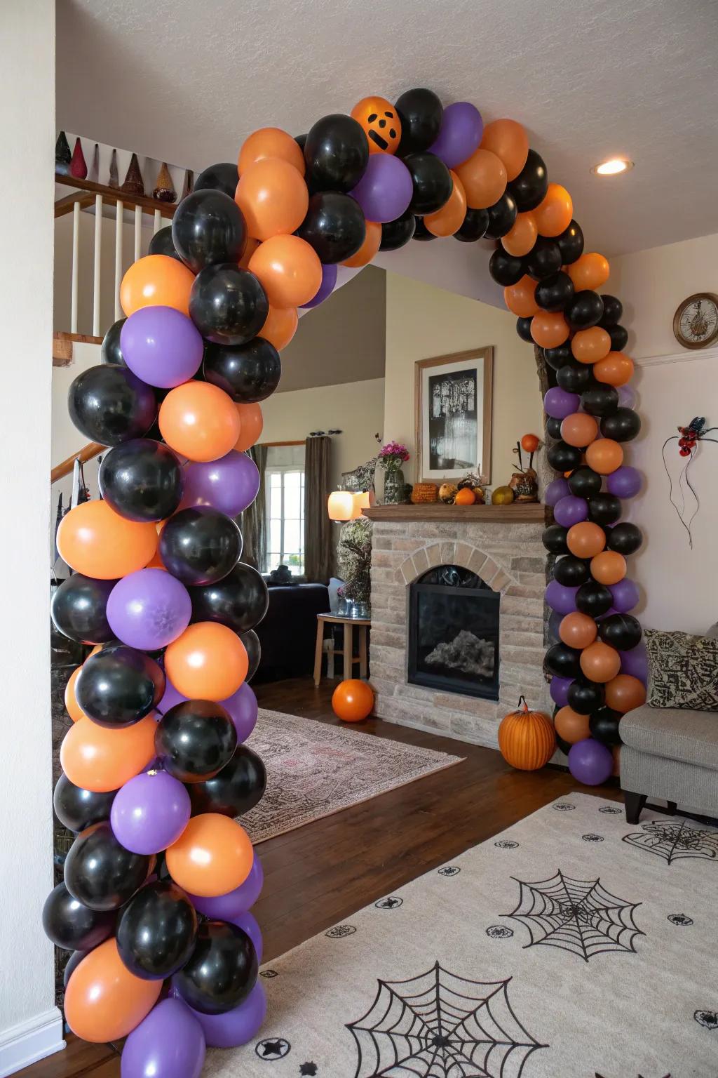 Air-filled arches introduce a playful and celebratory element.