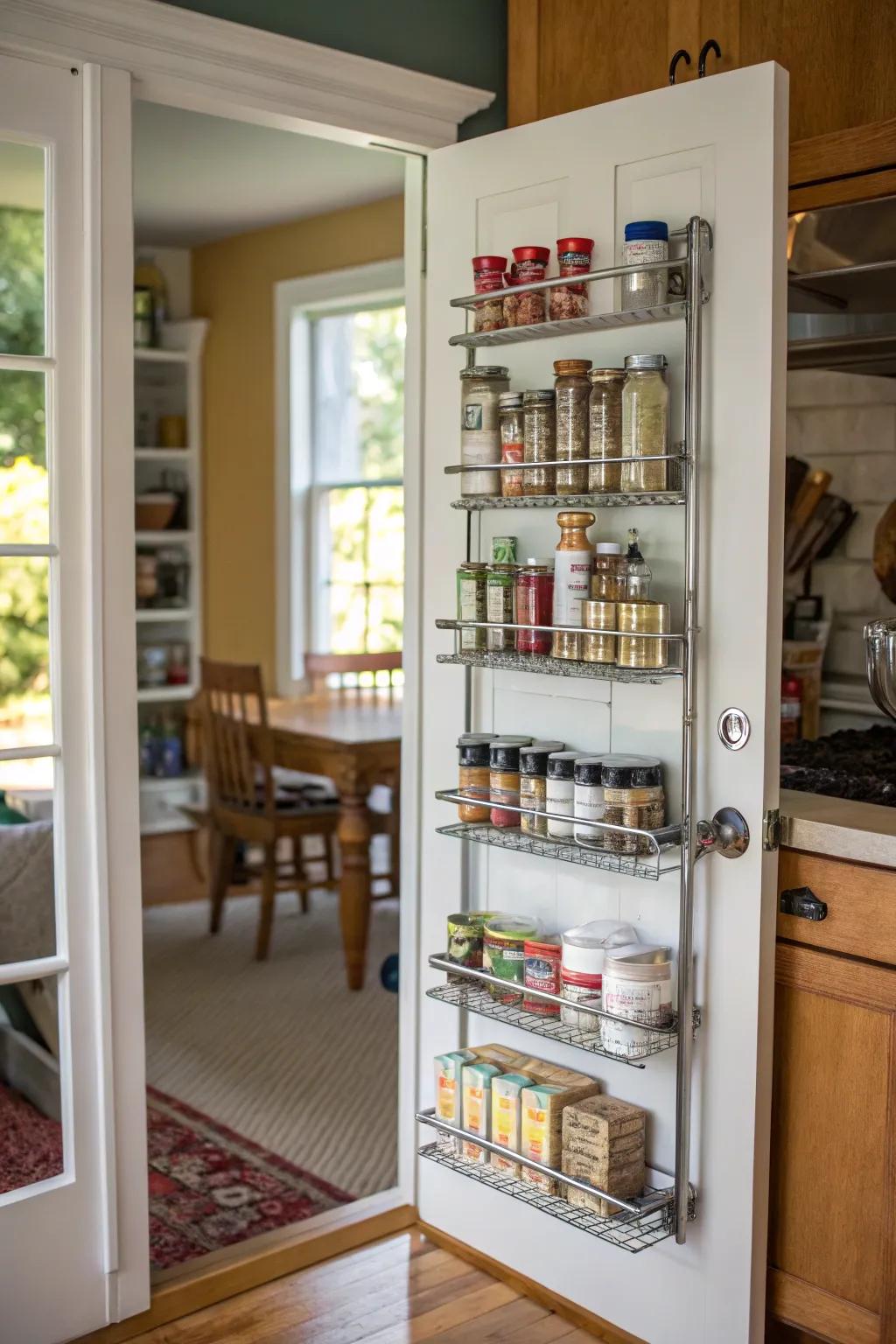 Make the most of your pantry with a door-mounted rack.