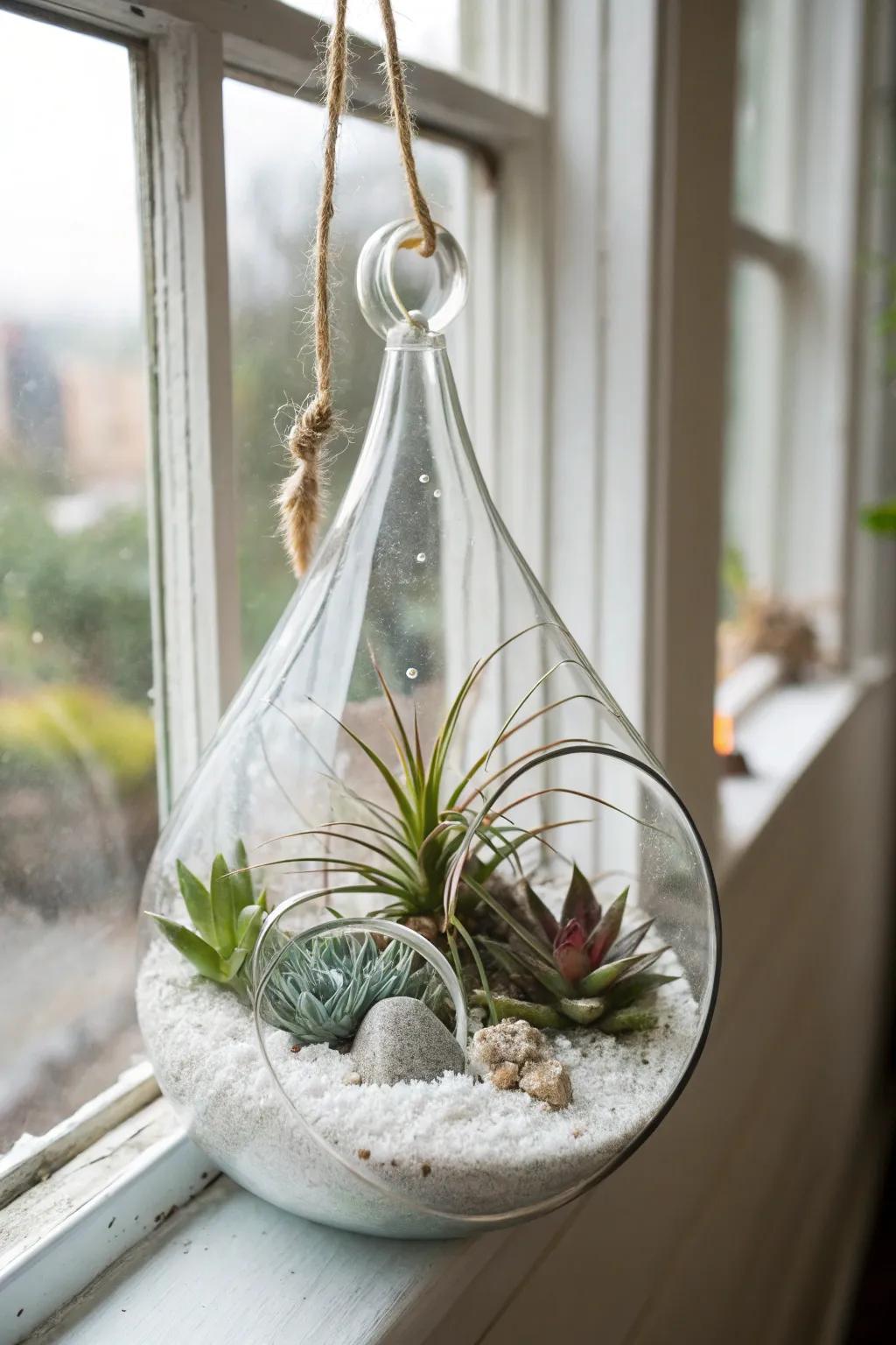 Droplet garden with breezy plants, best for a classy touch.