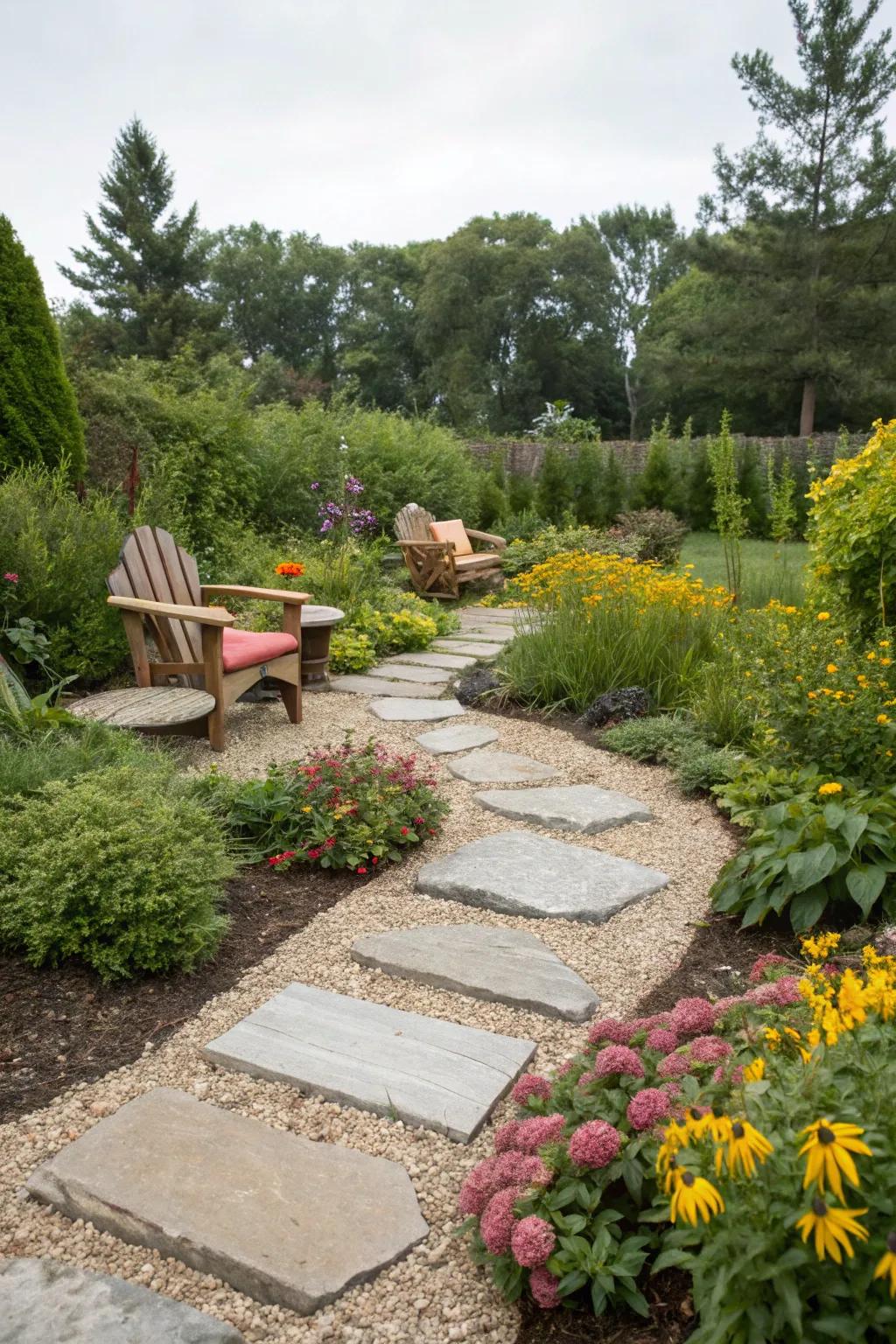 Stepping stones provide a delightful and useful path through your garden.