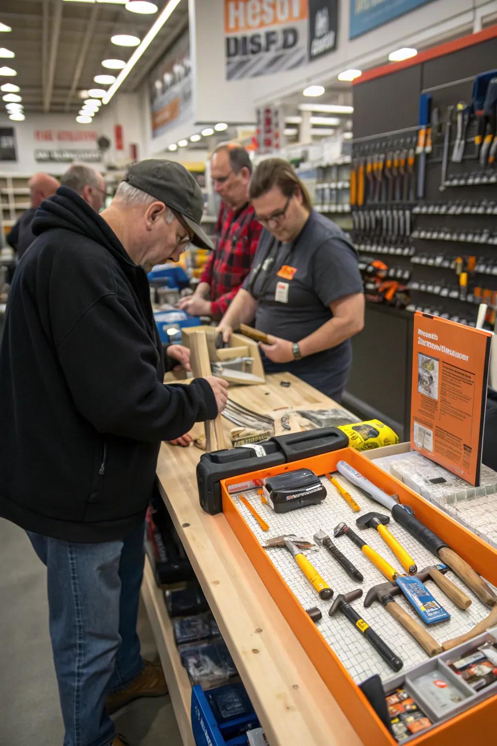 An interactive workstation showcases tools ready for hands-on experimentation.