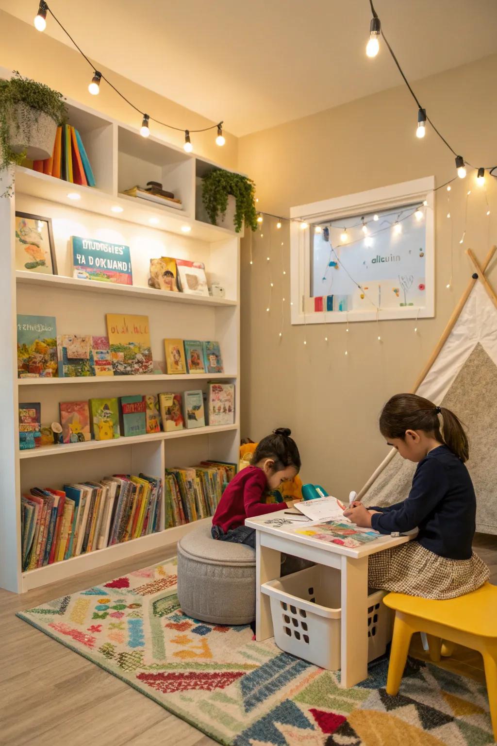 Well-organized educational zones promoting concentrated learning.