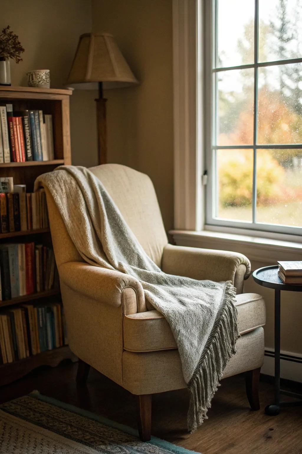 A cozy reading nook perfect for relaxation.