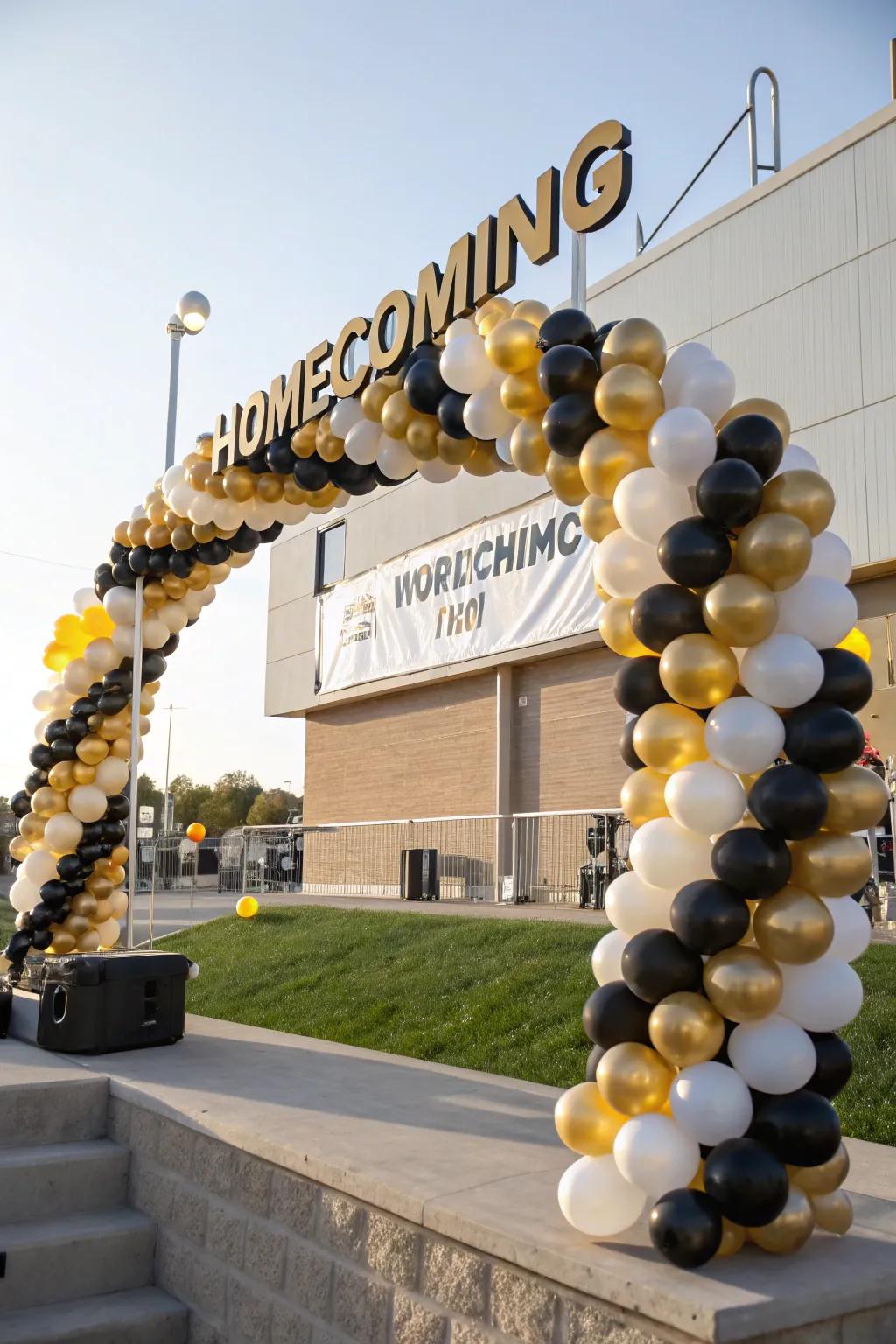 Balloon displays add a celebratory touch to homecoming occasions.