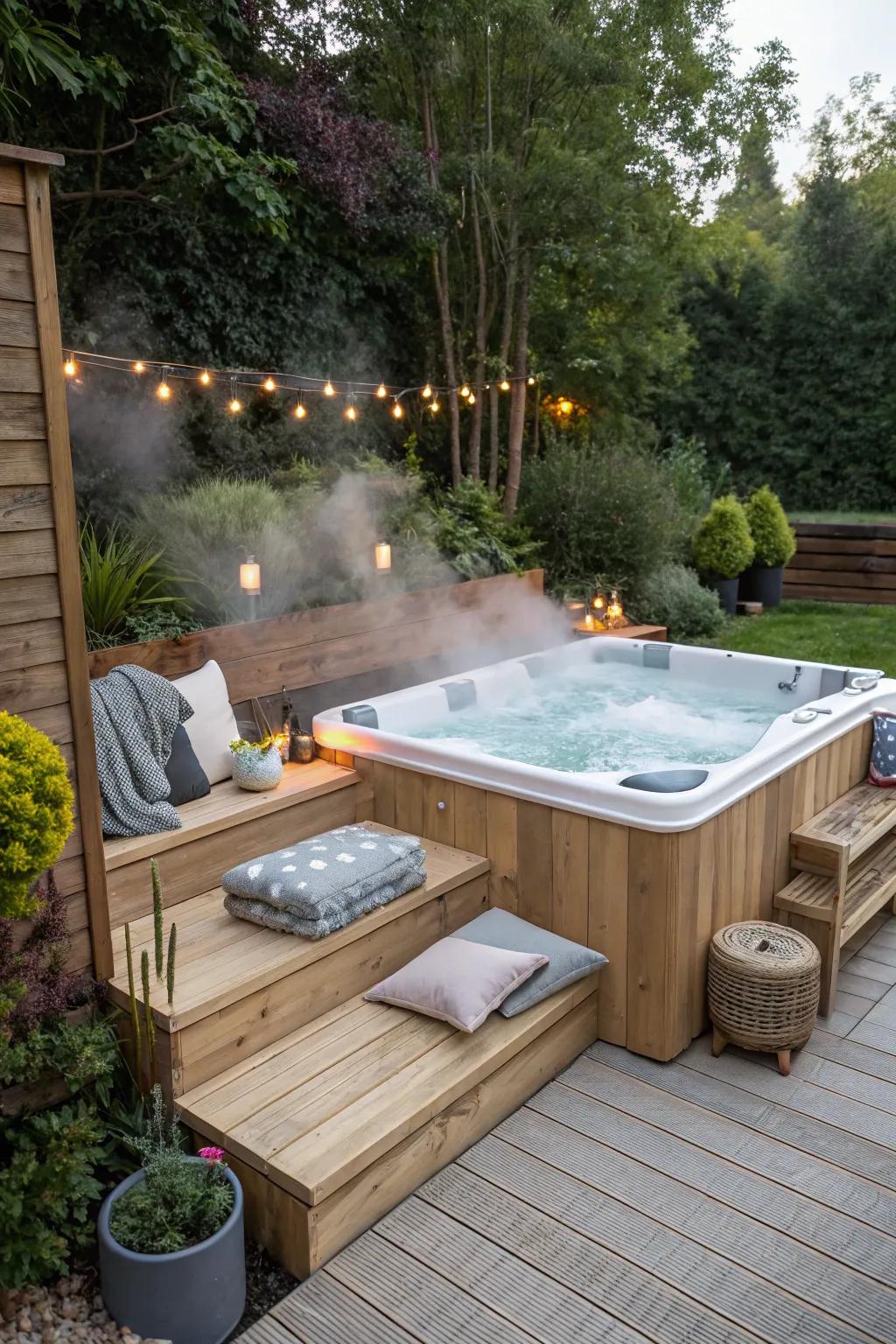Built-in seating provides comfort and flair, ideal for a calming escape.