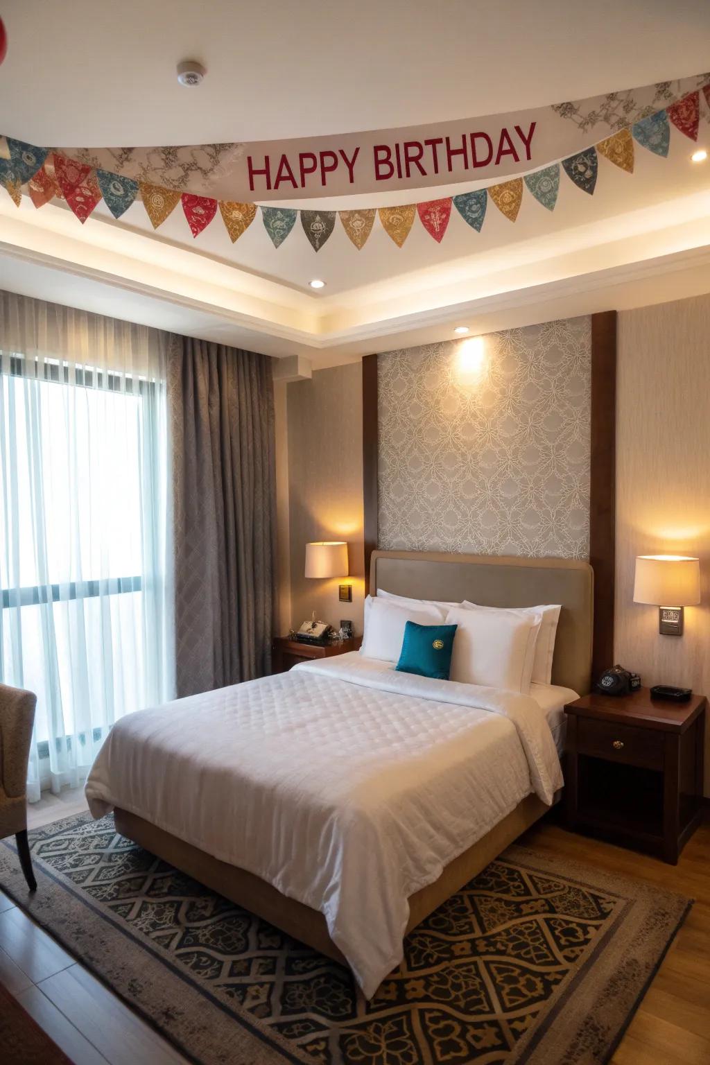 Offer a personal touch using a specially made birthday sign.