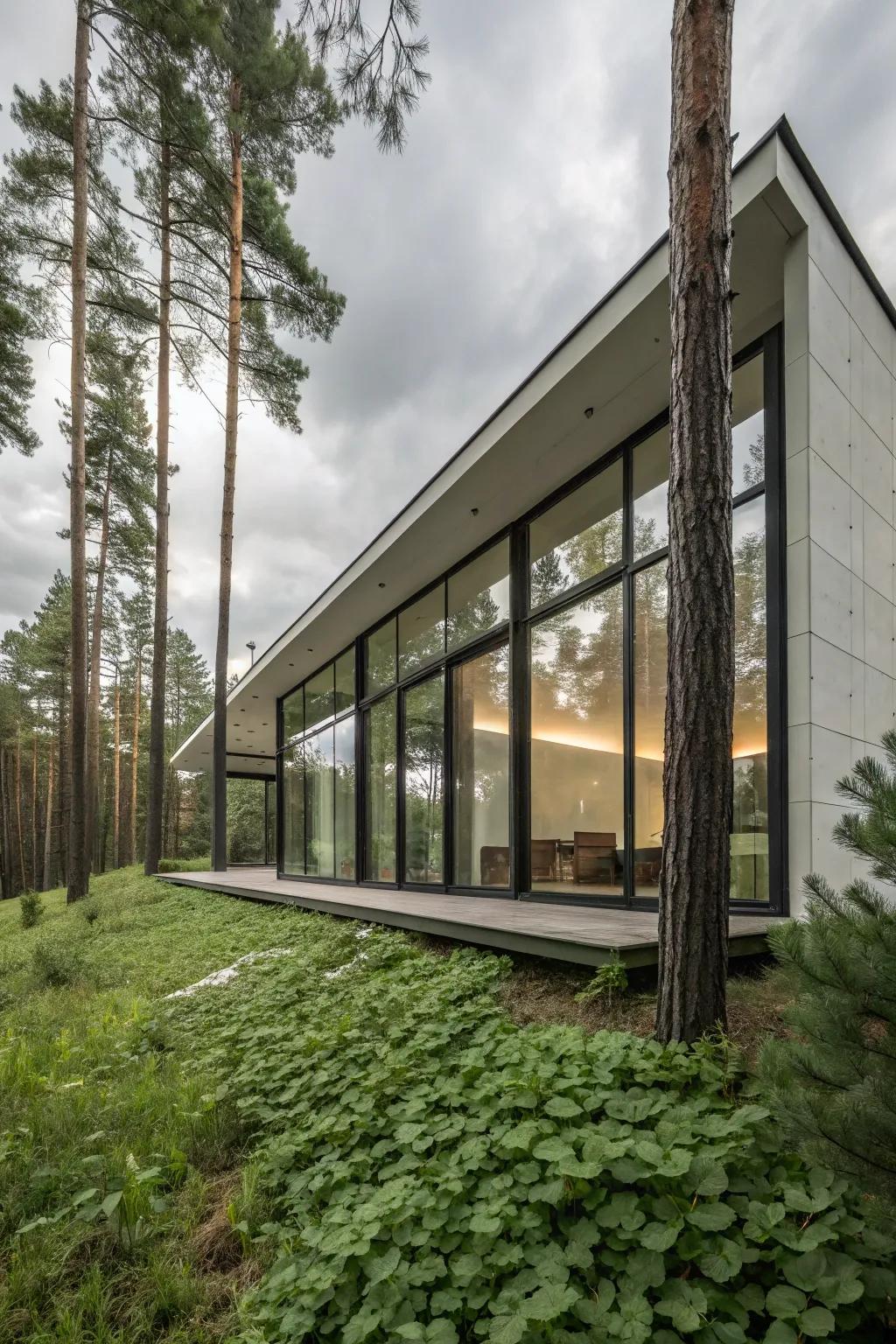 Where modern architectural design meets the quiet of the woods.