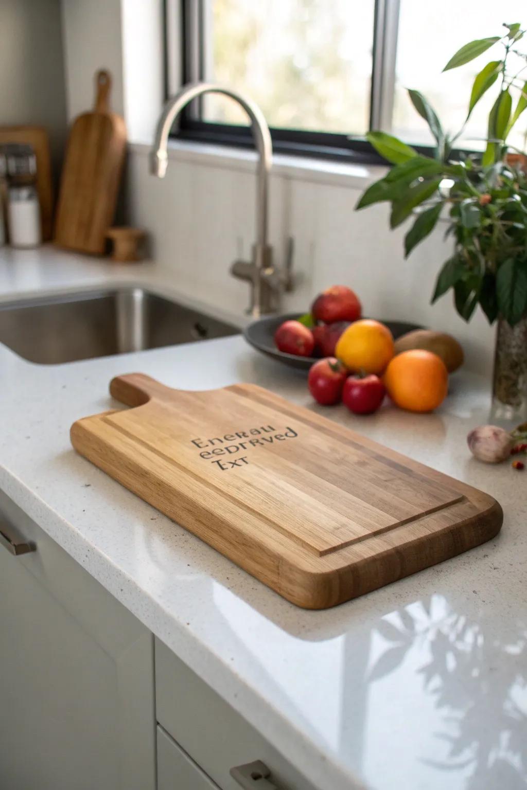 A bespoke kitchen board, infusing charm and practicality into the heart of the home.