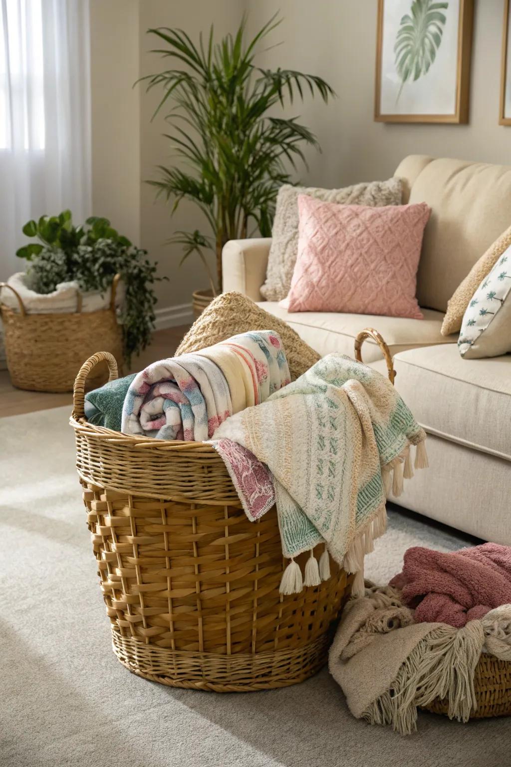 Practical storage meets comfortable charm.