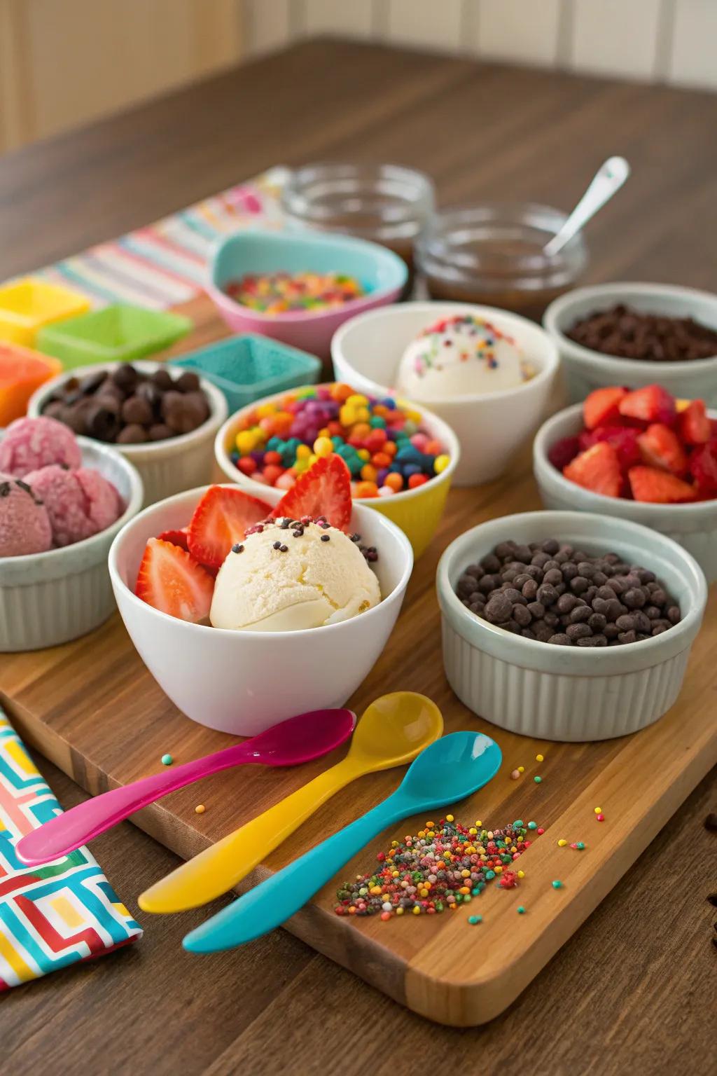 A DIY sundae bar encouraging innovation and delight.