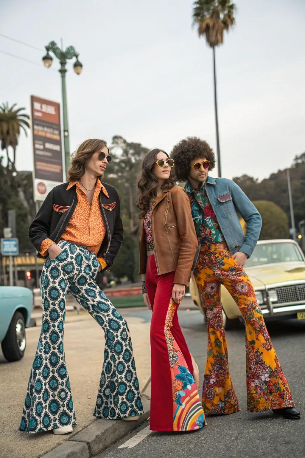 Attendees donned in vivid 70s clothing, capturing the period's notable style.