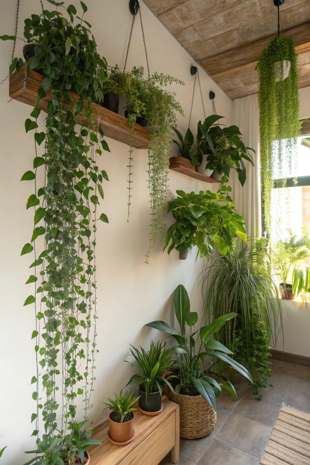 Enhance your decor with a suspended plant presentation.