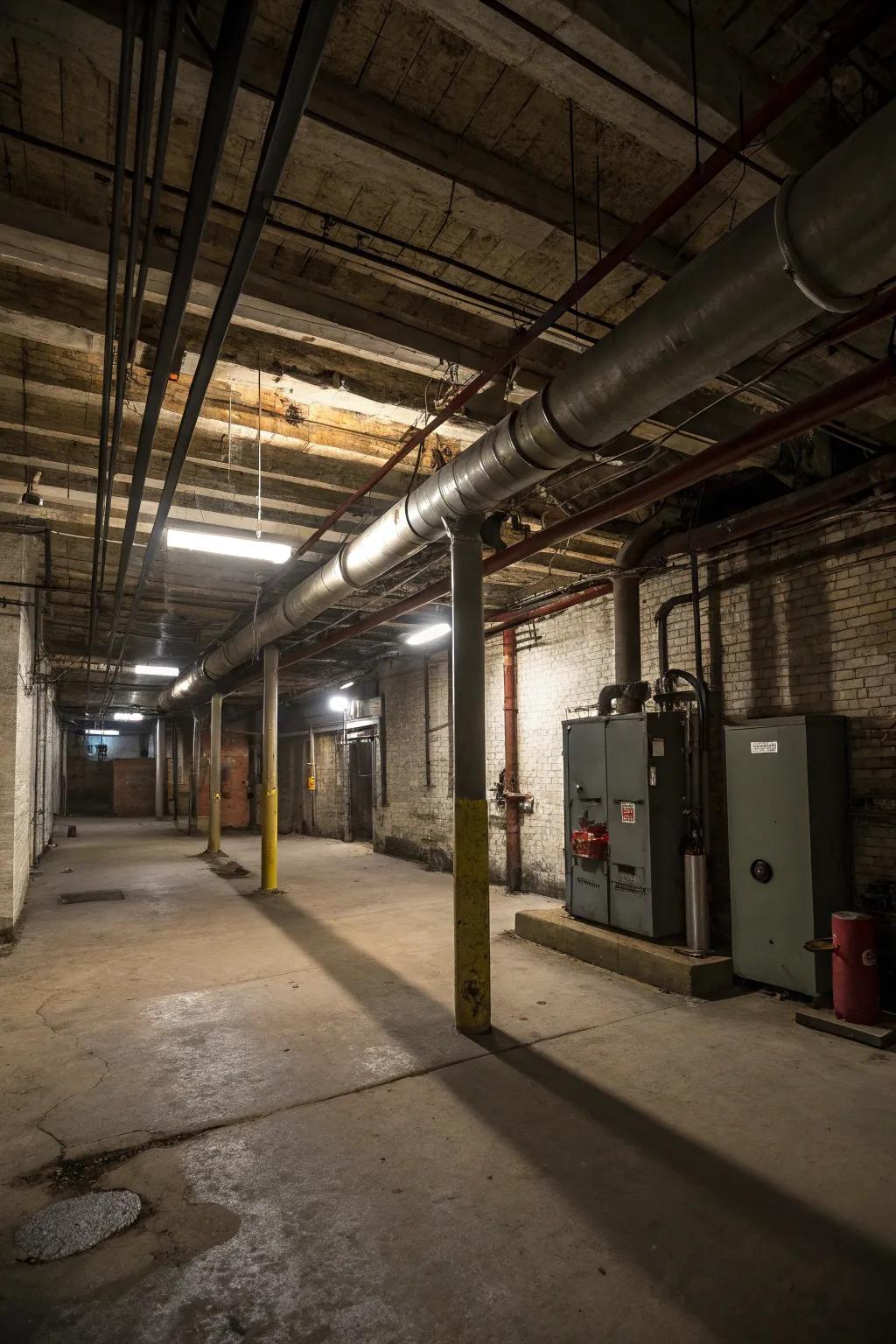 Open ceilings preserve the industrial atmosphere.