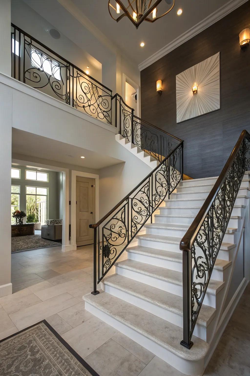 Redesign your staircase into a standout architectural element within your split-level house.