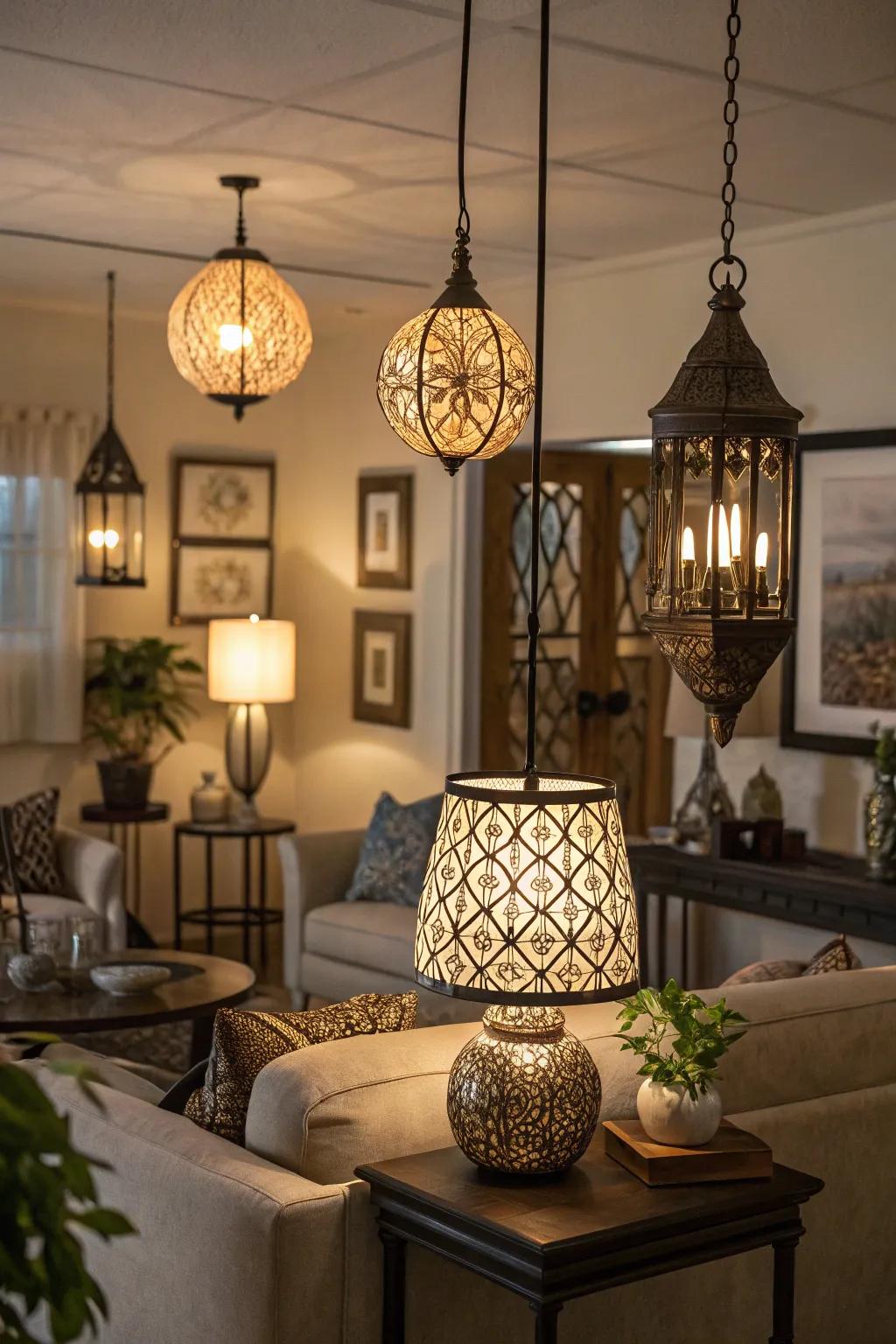 Layered lighting adds depth and warmth to any room.