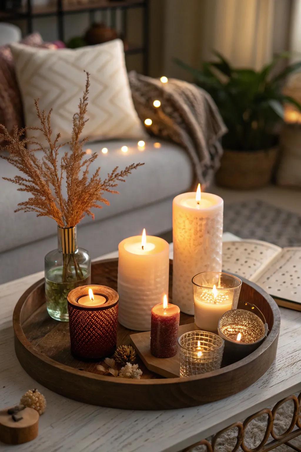 Use candles to infuse your home with warmth and charm.