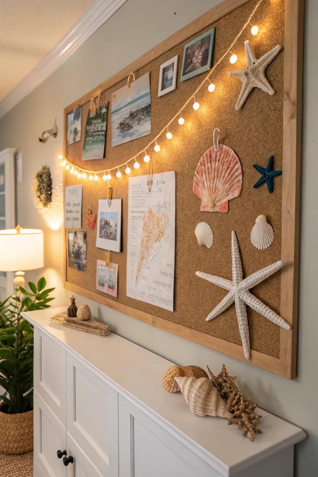A beach-themed display board that captures the essence of summer relaxation.