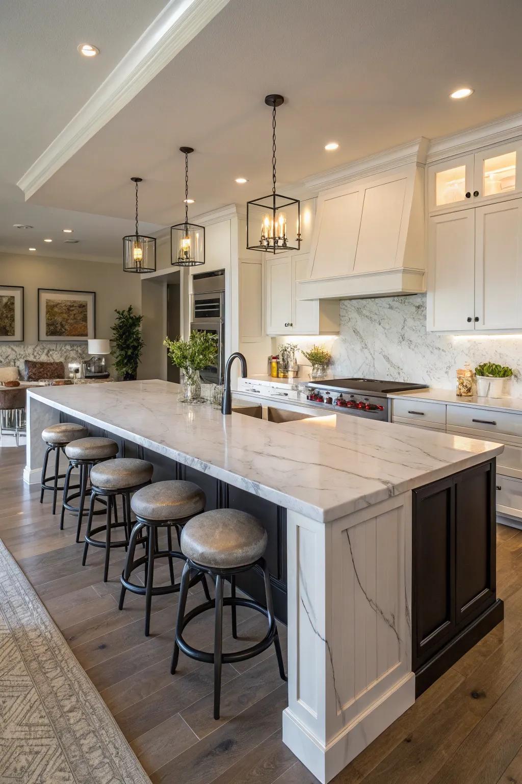 A central island can add style and utility to your cooking area.