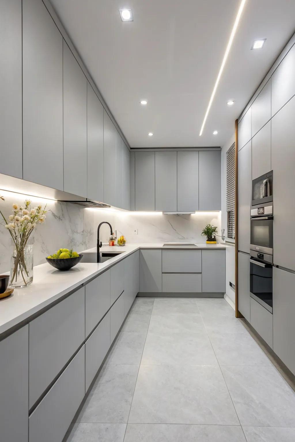 Elegance through simplicity defines this minimalist kitchen aesthetic.