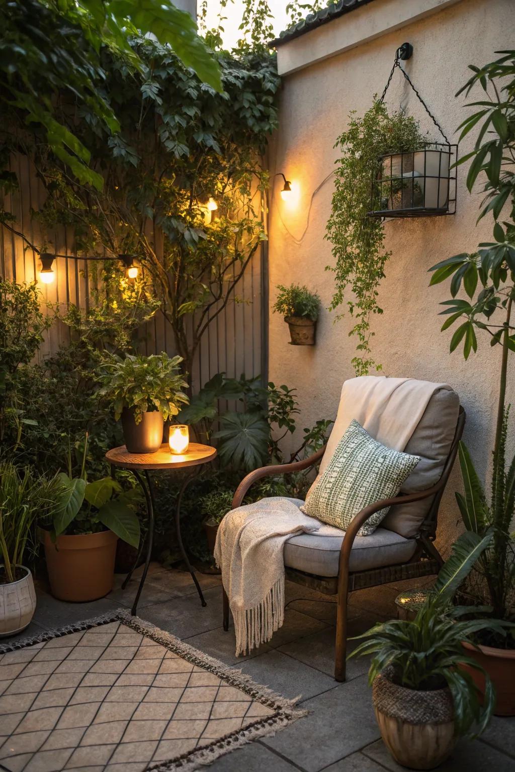 Create a charming reading nook in your garden corner.