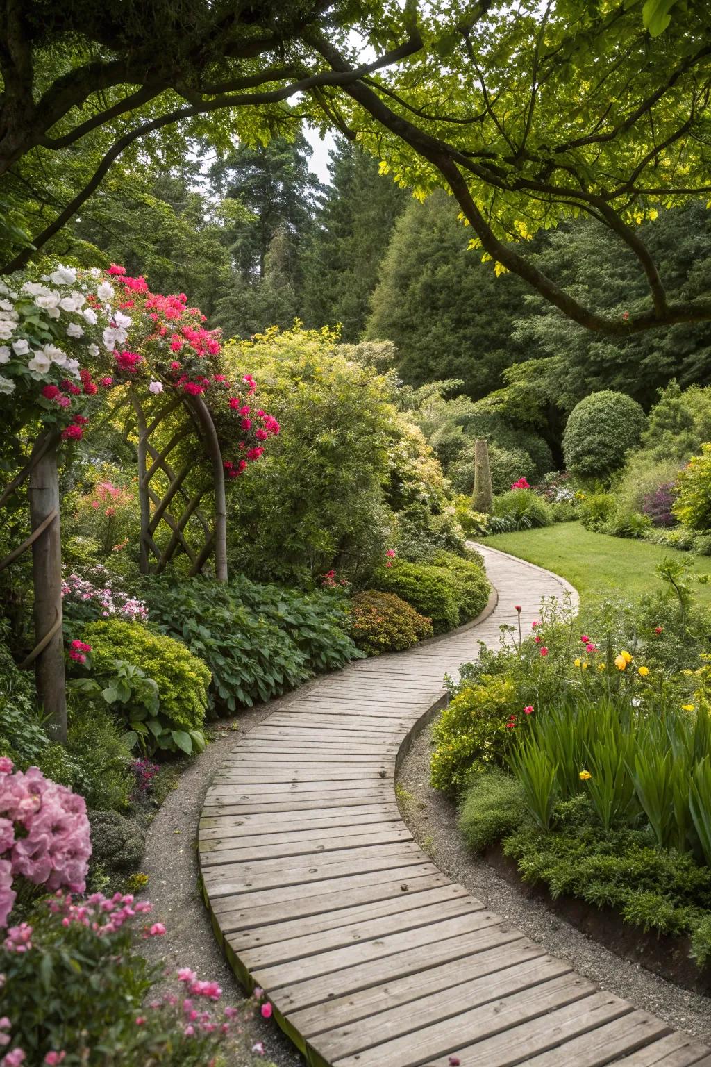 A curving path piques interest and directs visitors through your garden.