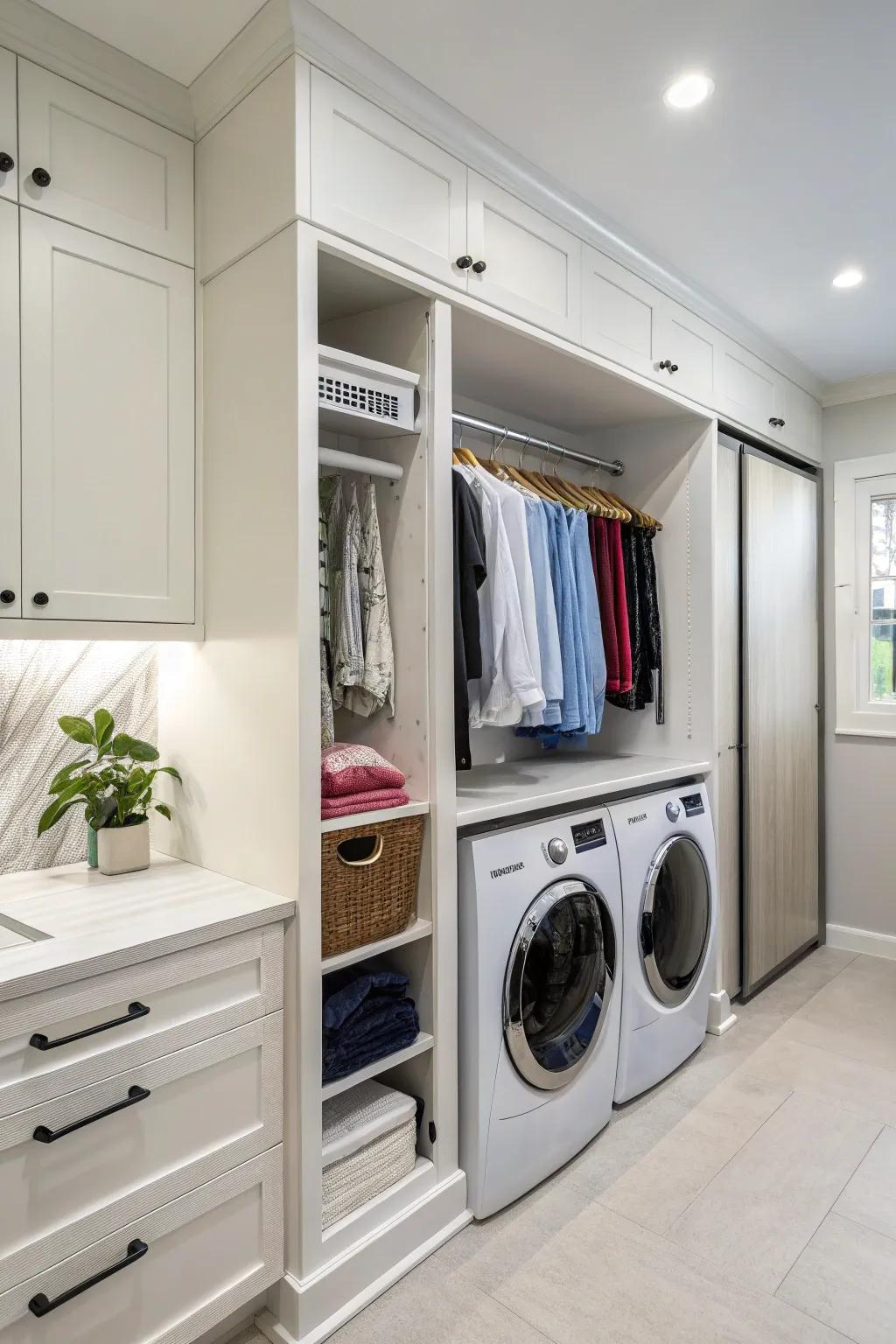 Merge practicality with style by building drying rods into your cabinetry.
