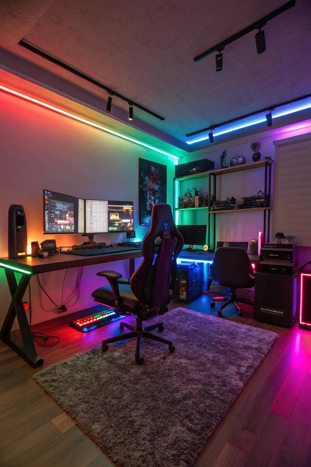 Amplify your setup with RGB desk lighting.