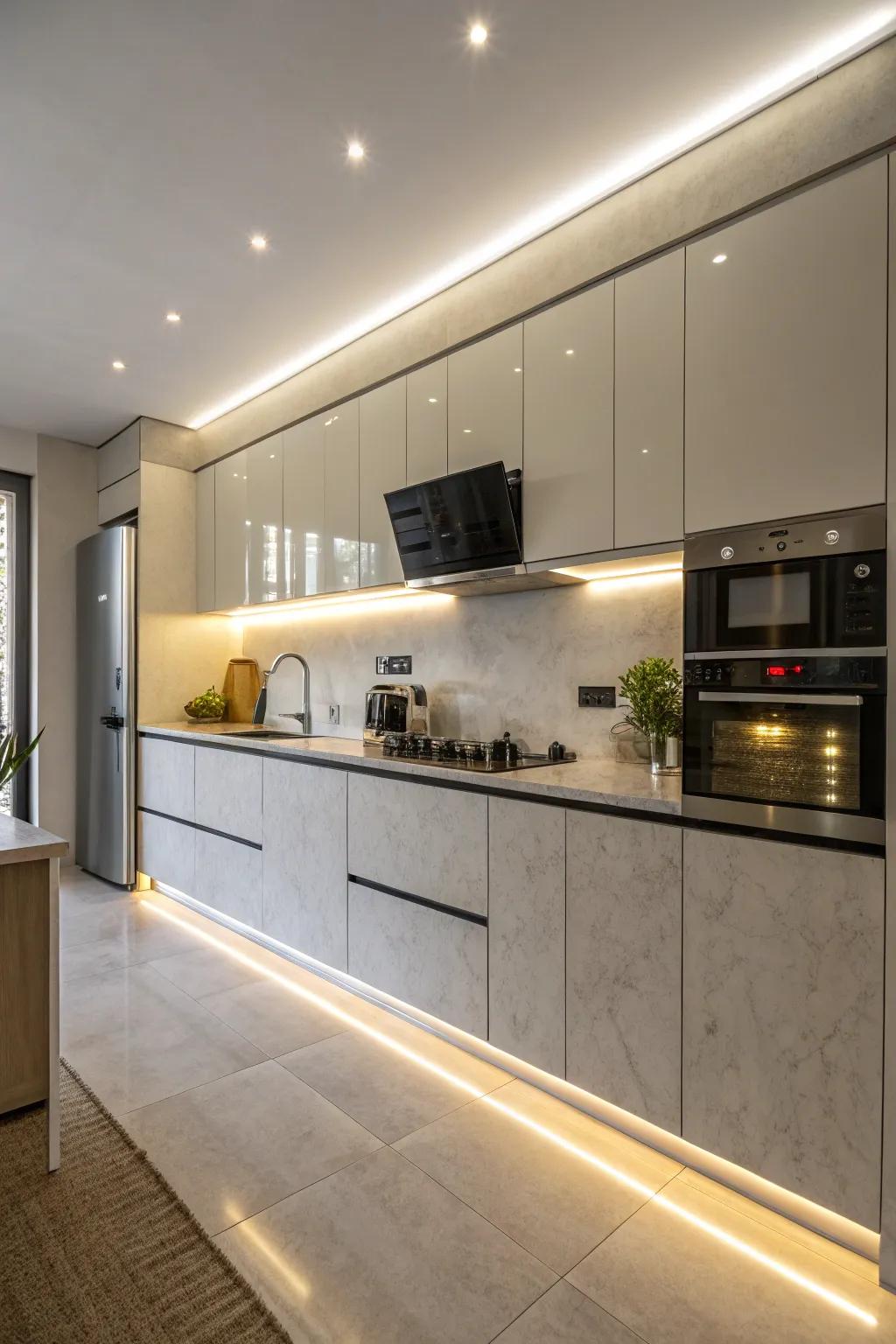 Improve your kitchen’s functionality and style with under-cabinet LED lighting.