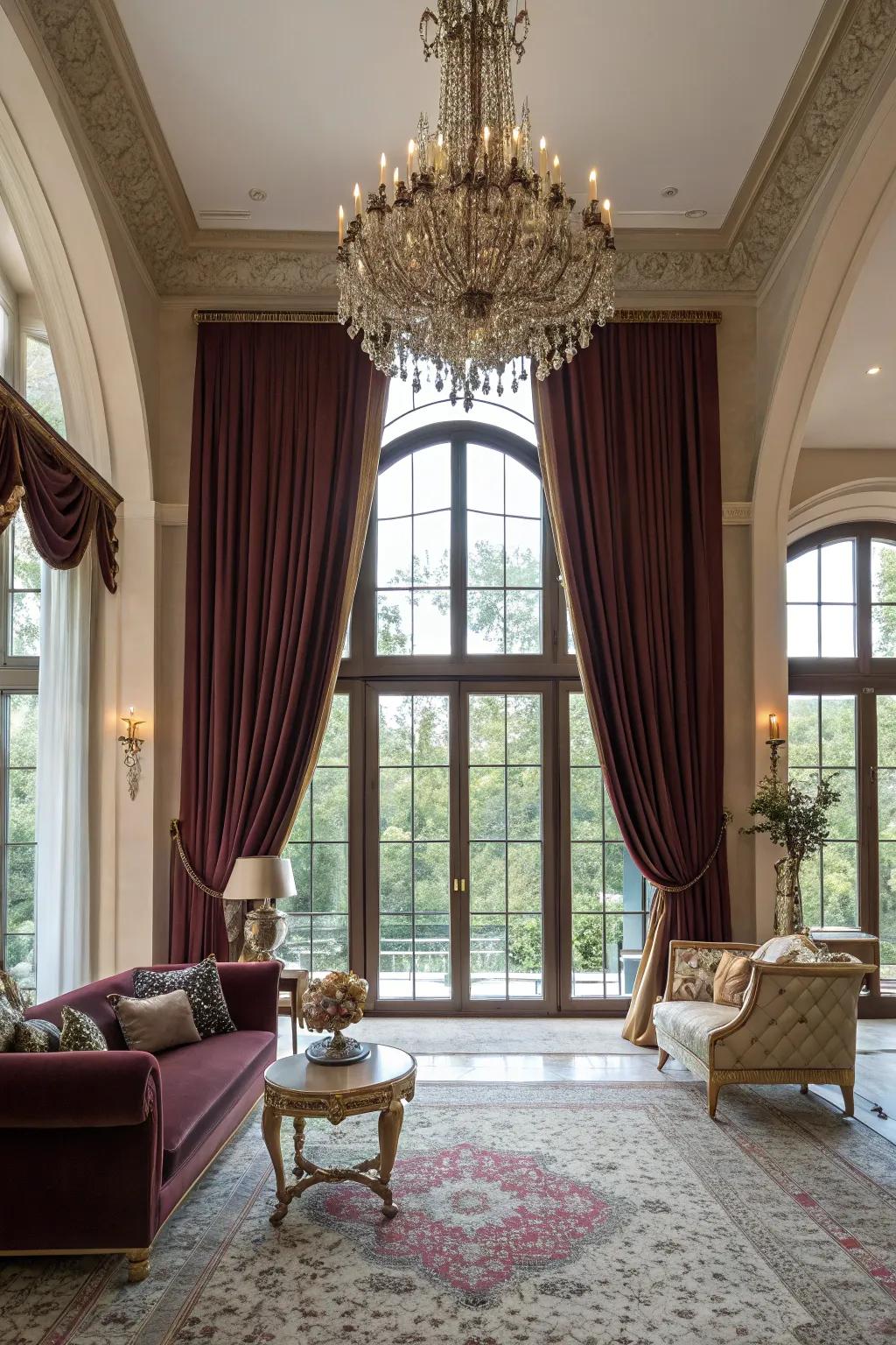 Full-length drapes bring a sense of drama and elegance to your space.