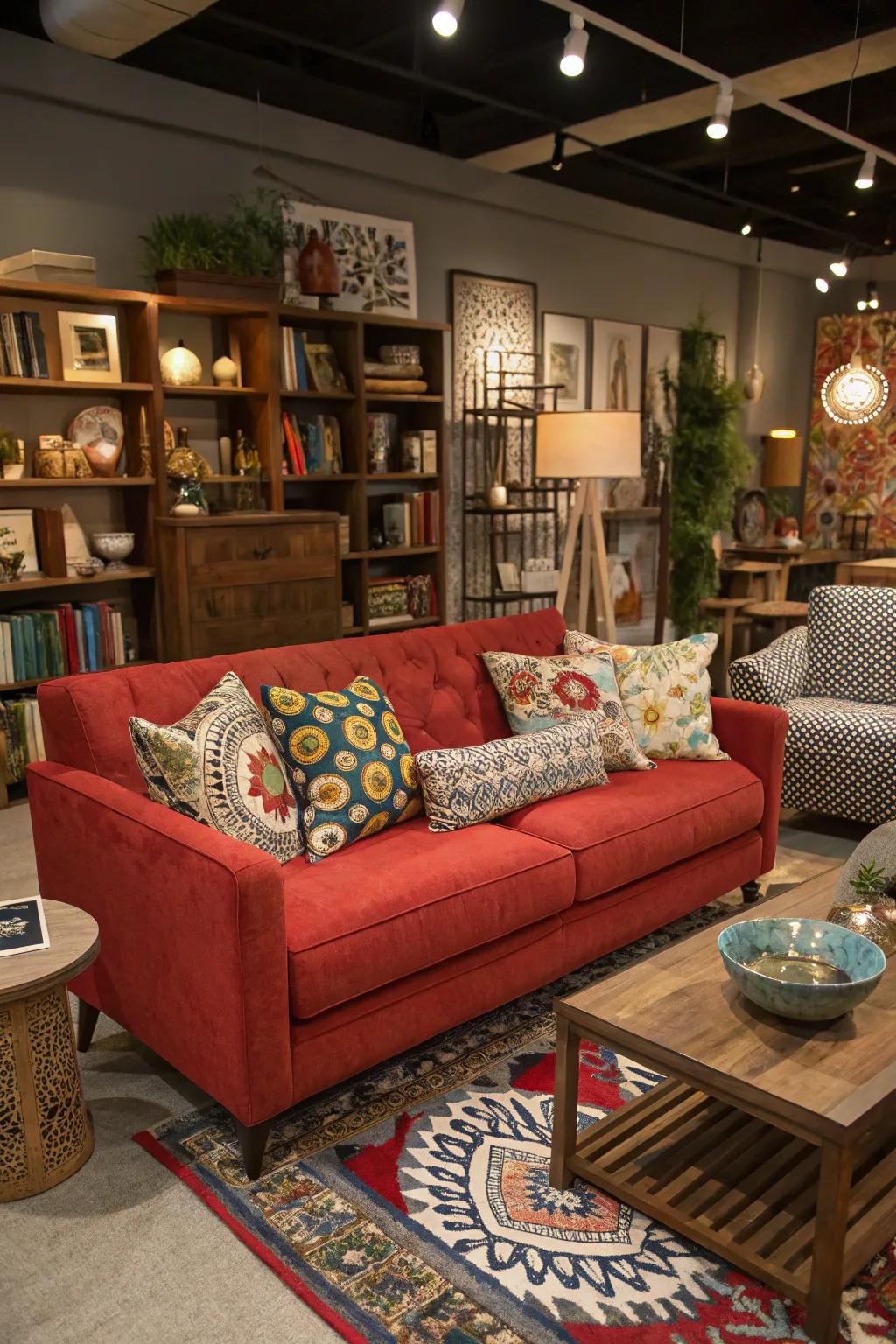 An assorted fusion of designs introduces distinct charm and character to your living space.