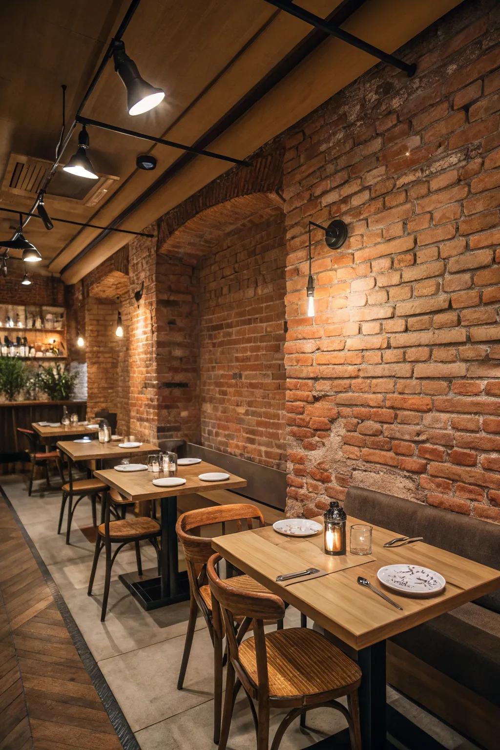 Untreated elements like timber and brick add countryside appeal.