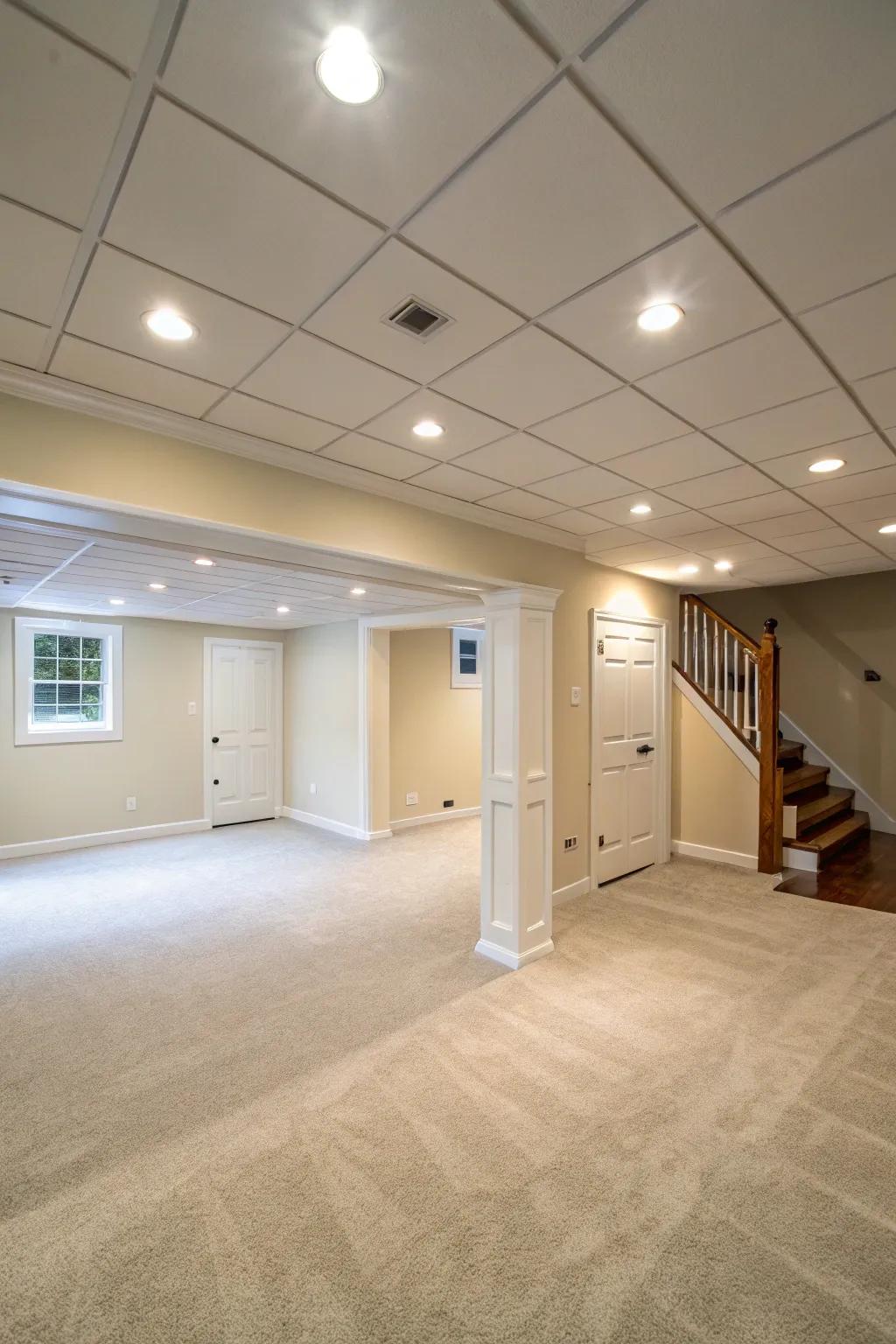 Downlights are a refined way to effectively illuminate your basement.