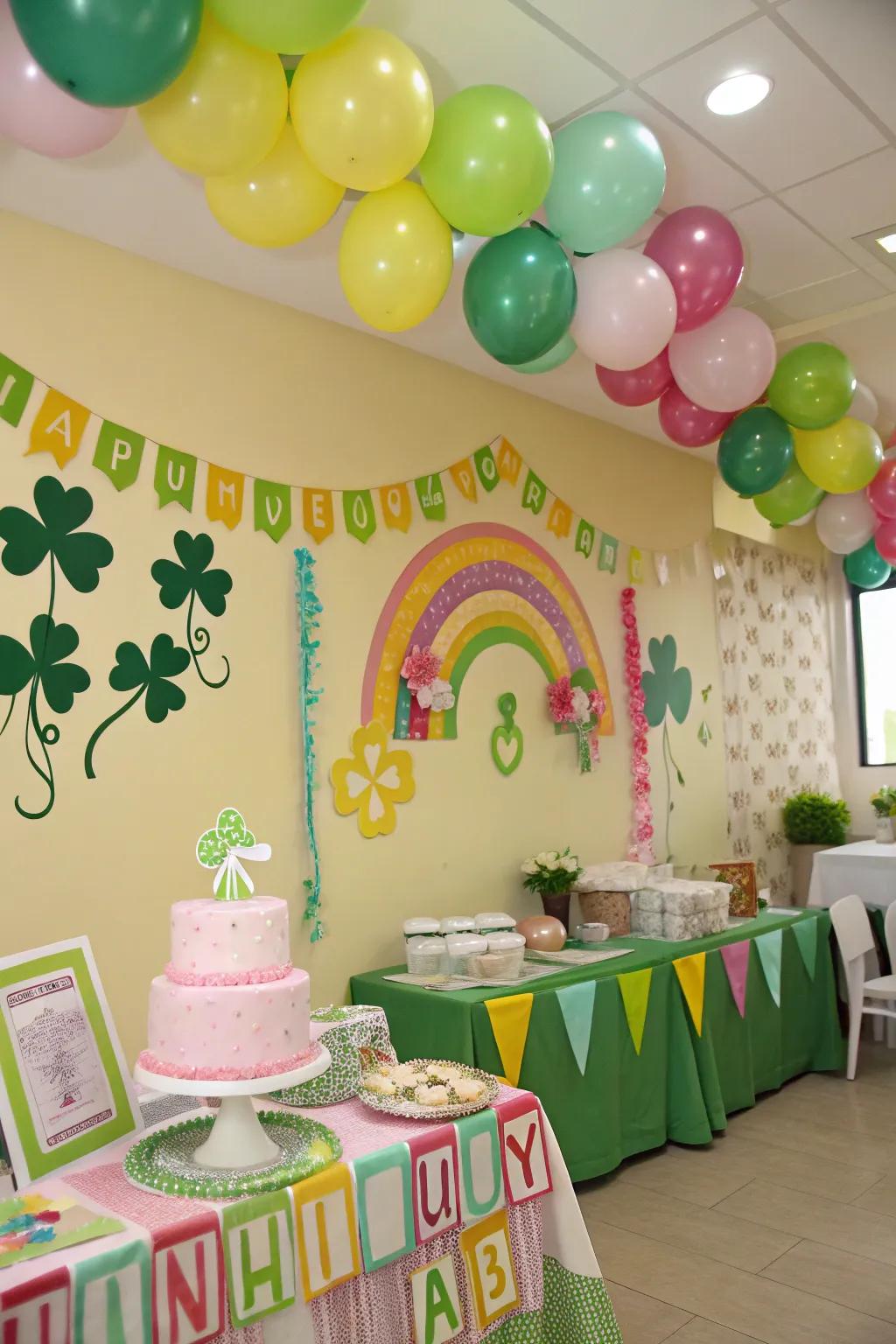 A room embellished with lucky symbols, creating a magical ambiance.