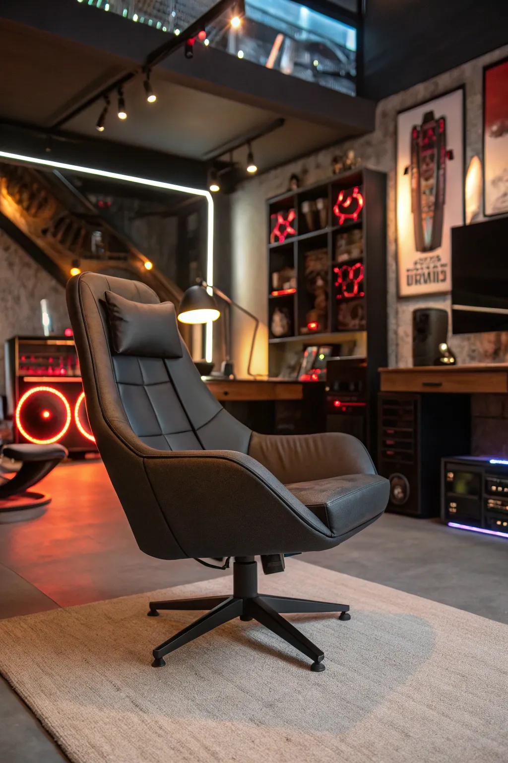 Embrace contemporary style with a modern spin chair.