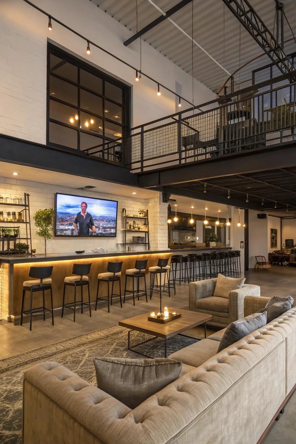 A leisure hub ideally configured for conducting memorable game events or appreciating motion pictures with elegance.