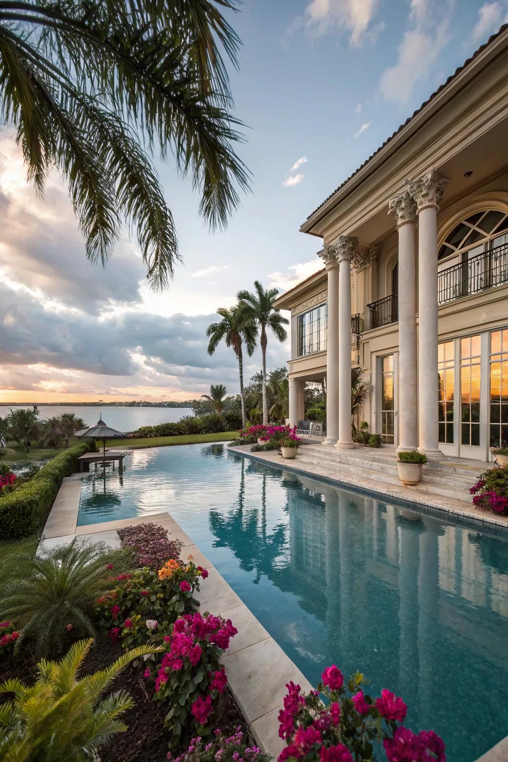 An elegant infinity pool that harmoniously integrates with nature.