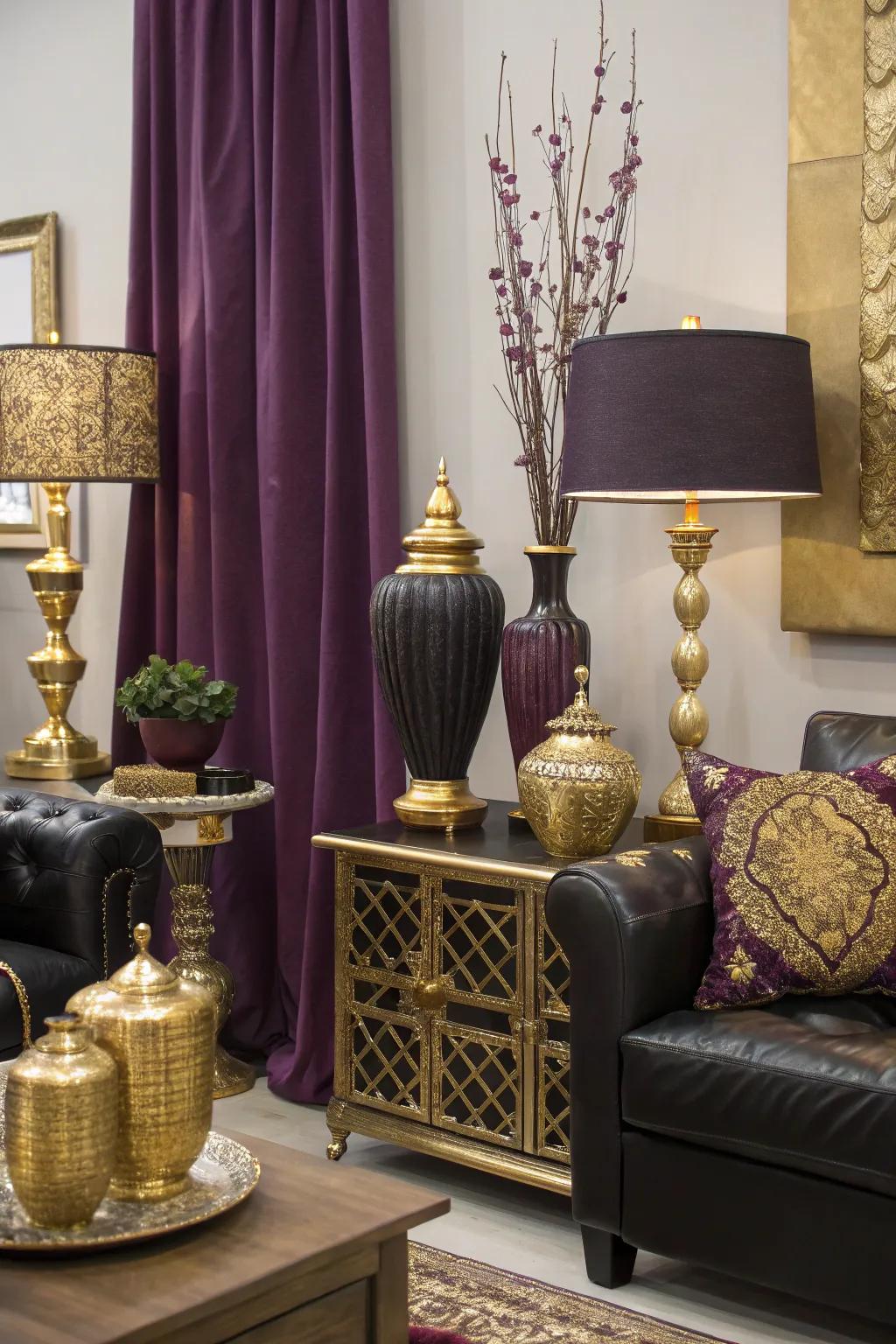 A regal and lavish color palette, ideal for a masquerade quinceañera.