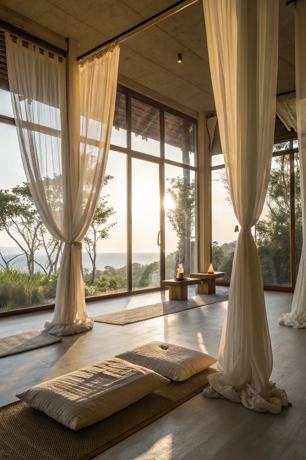 Sunlight enriches the peace of your meditation area.