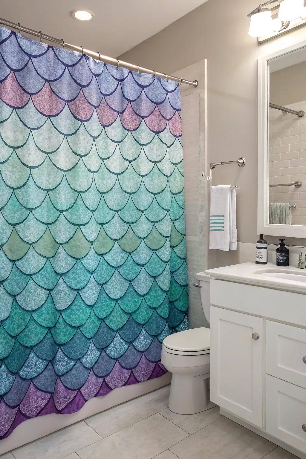 A captivating water barrier featuring mermaid scales adds a magical element.